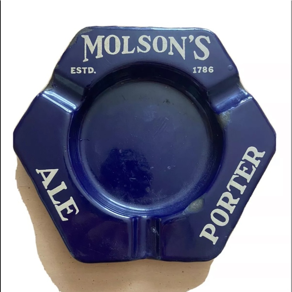 Antique MOLSON Ash Tray - 1930s VINTAGE - Enamelled Cast Iron